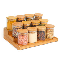 Organisateur de support à épices rétractable en bambou à trois couches Type debout pour le stockage d'assaisonnement de cuisine durable et multifonction