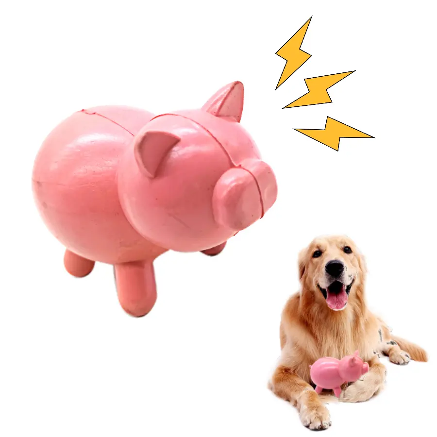 Vente en gros de jouets pour chiens de compagnie en forme de cochon personnalisés jouets à mâcher interactifs en caoutchouc naturel pour chiens grinçants