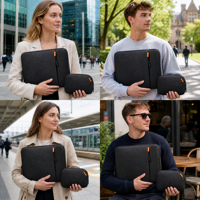 Ensemble de housses d'ordinateur portable antichoc portables personnalisées en tissu durable, sacoche pour ordinateur portable, pochette d'accessoires assortie, pour le bureau et les affaires