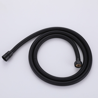 Colonne de douche de plage moderne noire mate en acier inoxydable à poignée unique, autoportante pour piscine, jardin et extérieur