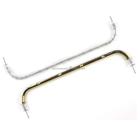 Demi-revêtement plaqué or double double verre de quartz halogène lampe à tube chauffant infrarouge 380v 60cm