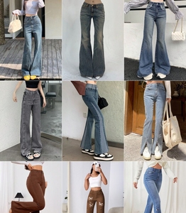 A basso prezzo all'ingrosso popolare <span class=keywords><strong>Slim</strong></span> a gamba larga comodo <span class=keywords><strong>Jeans</strong></span> da donna abbigliamento Casual leggero <span class=keywords><strong>Jeans</strong></span> da donna di vari stili - Product Image 2