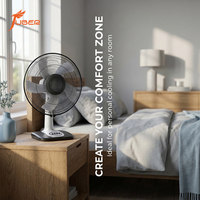 Ventilateur de table 16 pouces à prix d'usine abordable, 3 vitesses, commande par bouton-poussoir, débit d'air élevé, avec grille métallique de sécurité