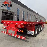 Semi-remorque plate rouge de haute qualité, 4 essieux, pour le transport de conteneurs, vente directe d'usine