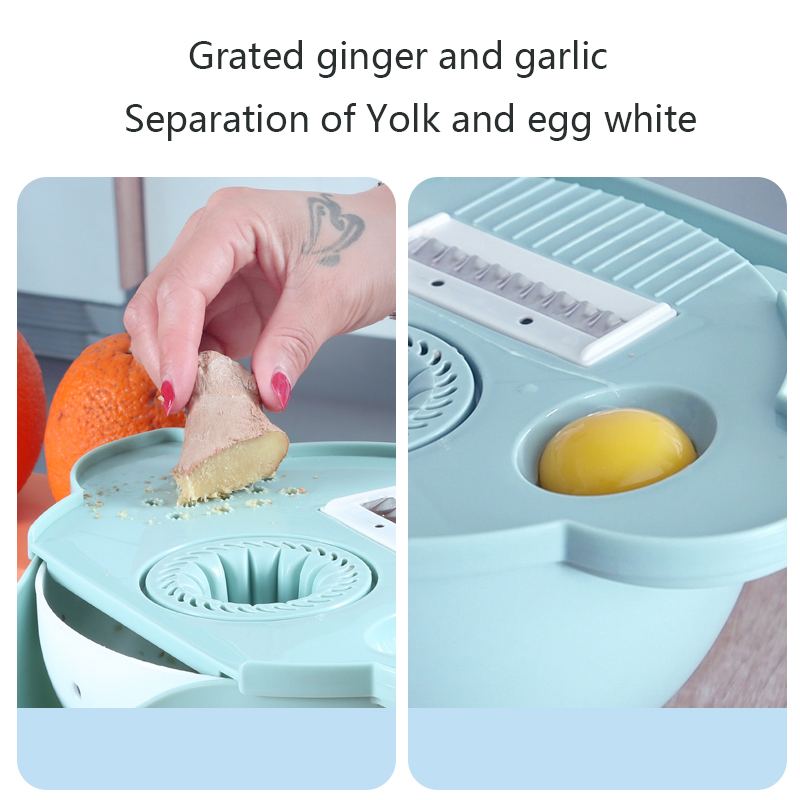C94 7 in 1 Fruit Slicer Grater Shredders Household Multifunctional Vegetable Cutter Kitchen Accessories Drain Basket Slicers