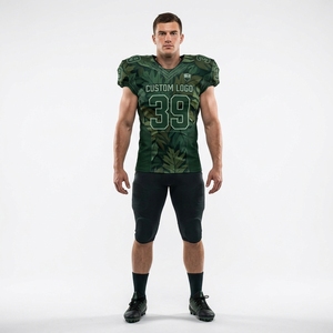 Camiseta de Fútbol Americano Sublimada Personalizada para Hombre, Estampado de Llamas, Poliéster que Absorbe la Humedad, Cuello en V Ajustado, Camisetas Americanas Acolchadas - Product Image 4