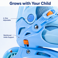 Patins à roulettes ajustables pour enfants OEM, débutants, garçons, filles, roues en EVA et PU, légers, durables, coque en PP, cadre renforcé en acier
