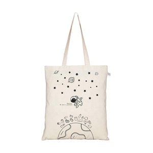 Sac fourre-tout en toile de coton écologique, moyen, motif lettres tendance, emballage élégant inclus, fermeture éclair - Product Image 5