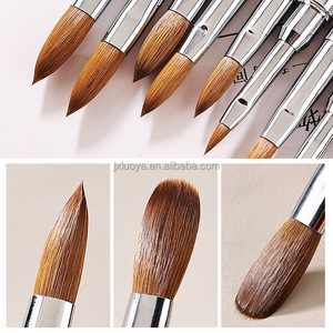 2025 haute qualité meilleur fait à la main 100% pur Kolinsky brosse manche en métal plat/rond <span class=keywords><strong>acrylique</strong></span> brosse à ongles <span class=keywords><strong>pour</strong></span> <span class=keywords><strong>acrylique</strong></span> ongles Art - Product Image 3