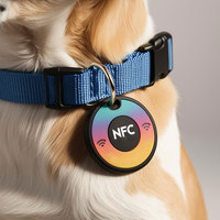 Collier NFC pour chien avec code QR imprimé personnalisé, programmable NFC213 +, pour le suivi des animaux de compagnie