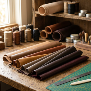 Cuir véritable de qualité supérieure, brillant et poli, en feuille, pour artisanat et accessoires de décoration intérieure, style vintage, résistant au vent, type fendu BS - Product Image 1
