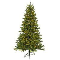 Weihnachts dekoration PE PVC Mixed Pre Lit Weihnachten beflockte Weihnachts bäume mit LED-Lichtern
