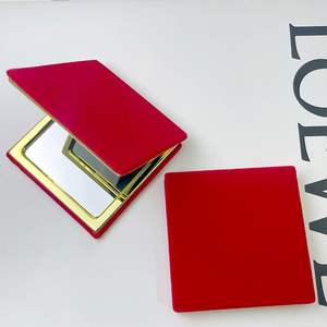 <span class=keywords><strong>Espejo</strong></span> de Maquillaje Personalizado de Alta Calidad, <span class=keywords><strong>Espejo</strong></span> de Vanidad Plegable de Metal Cuadrado con Doble Cara Flocada, Portátil, para Viajes y Promociones - Product Image 5