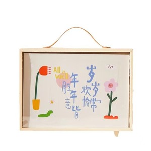 Caja de regalo de madera para vino y frutas, rectangular, portátil, para embalaje de bodas y cumpleaños, caja de madera artesanal de 1 cm de grosor YC-55849652 - Product Image 5