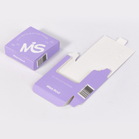 Boîte pliable carrée à verrouillage automatique, couleur violet pastel nuage, pour emballage de papier matifiant anti-brillance, accessoire de maquillage, marque personnalisée