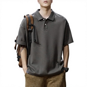 Camiseta de Cuello Alto Informal y Moderna para Hombre, Estilo Retro Americano, Transpirable, de Jersey, Lisa, de Manga Corta, para Verano - Product Image 3