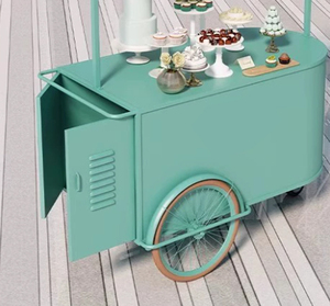 Modern Metal Açık Hava Sanatı Çiçek Arabası, Alışveriş Merkezi Gece Pazarı Atıştırmalık İçecek ve Yapışkan Tatlı Satışları için Mobil Yiyecek Arabası - Product Image 4