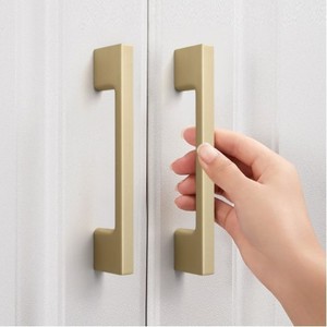 Modern Minimalist Dark Armor Wardrobe <b>Door</b> Handles Brushed <b>Gold</b> Zinc Alloy Bar Shape Durable Hardware for Cabinet Drawer Use - Product Image 1