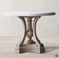 Table à manger en chêne et marbre de style américain rétro RH, style français sculpté, ensemble de chaises pour 8 personnes, petit appartement, meubles de salle à manger