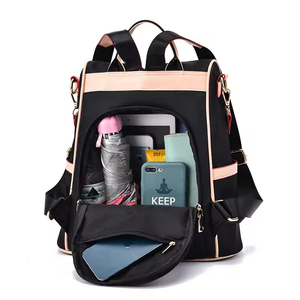 Mochila de Cuero de Gran Capacidad para Mujer, Estilo Universitario, Impermeable, de PU con Cierre de Cremallera y Función Antirrobo para Viajes - Product Image 3