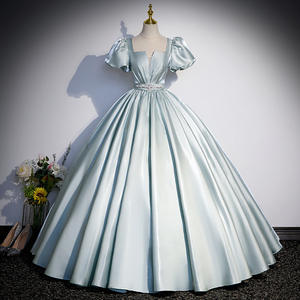 Abiti da sera da donna stile <span class=keywords><strong>palazzo</strong></span>, lusso leggero, in raso, con lacci, snellenti, per banchetti, abiti da ballo, vestiti da cerimonia - Product Image 2