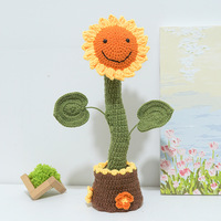 Fait à la main drôle au crochet tournesol poupée ornements nouveau Style noël électrique Simulation voix meilleur gros saint valentin