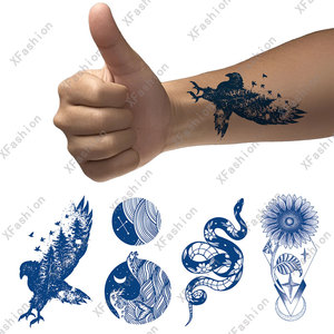 Tatuaggi Temporanei Semi-Permanenti 70x120mm, Motivi Serpente, Fiore, <span class=keywords><strong>Piuma</strong></span>, Totem Tribale, Resistenti all'Acqua per 2 Settimane - Product Image 3