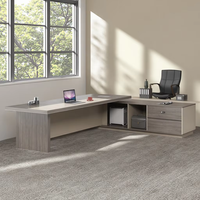 Escritorio Ejecutivo Moderno de Lujo en Forma de L, Muebles Modulares de Madera para Oficina, Muebles para Gerentes con Espacio para Computadora