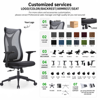 Chaise de bureau pivotante réglable en maille chromée pour bureau à domicile et salon