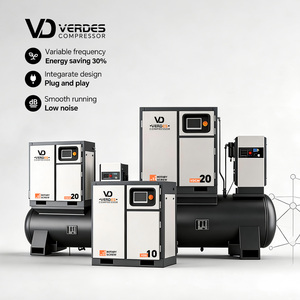 VERDES 7.5kw 10 20 เครื่องอัดอากาศแบบพกพา 8 10 บาร์ ออลอินวัน คอมเพรสเซอร์ลมไฟฟ้า พร้อมเครื่องทำลมแห้ง 200 300 500 ลิตร - Product Image 2