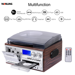 Tocadiscos <span class=keywords><strong>de</strong></span> Vinilo Retro <span class=keywords><strong>Moderno</strong></span> con Radio AM/FM, <span class=keywords><strong>Reproductor</strong></span> <span class=keywords><strong>de</strong></span> CD y Casete, <span class=keywords><strong>Reproductor</strong></span> BT Todo en Uno con Altavoces Estéreo Integrados <span class=keywords><strong>de</strong></span> 2*10W - Product Image 2