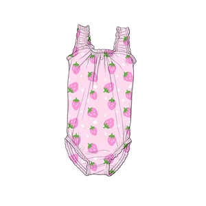 Maillots <span class=keywords><strong>de</strong></span> <span class=keywords><strong>bain</strong></span> pour bébés filles à séchage rapide personnalisés, imprimé fraises, vente en gros d'usine, maillots <span class=keywords><strong>de</strong></span> <span class=keywords><strong>bain</strong></span> pour enfants - Product Image 5