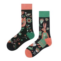 Chaussette de bonne chance pour adultes Chaussettes dépareillées pour femmes Chaussettes étranges colorées sur le thème du chat chanceux Chaussettes classiques pour hommes