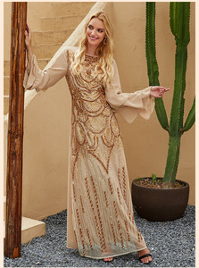 SIPO Habayas – robe de soirée moderne à paillettes brodées, vêtements musulmans, mode modeste, style dubaï - Product Image 5