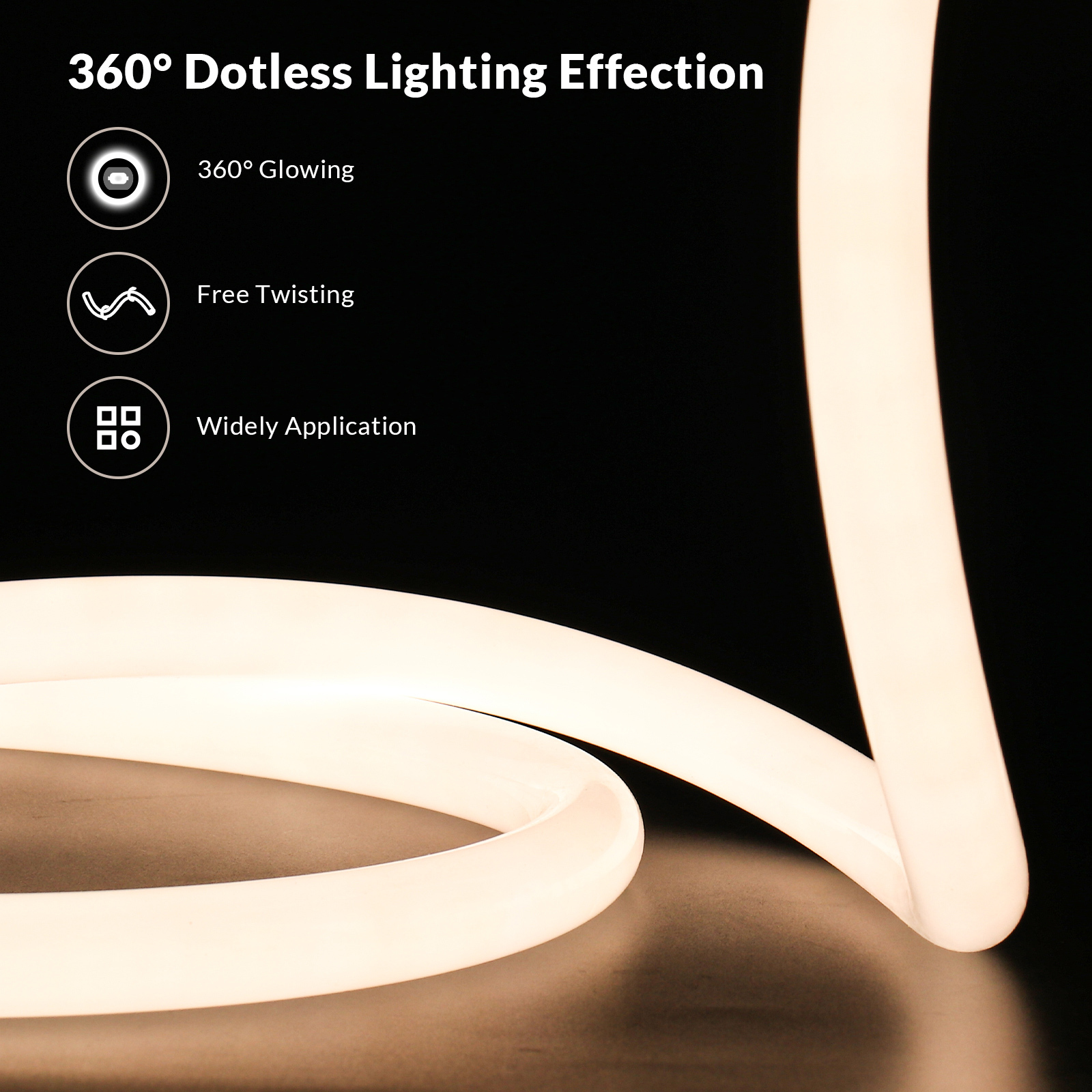 ND24D IP65 Waterproof 360 Degree LED Neon Silicone Tube 5M RGBW Rope Light for Outdoor Decorations Compatible 10mm Rope 24V 5V · image 3