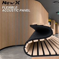 Panneau acoustique mural flexible incurvé en MDF de 2400*600 mm avec support en PET pour réduire le bruit
