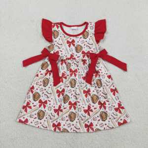 Vestido Casual de Verano para Niñas Pequeñas con Estampado Floral, Volantes y Lazos, Estilo Línea A, ODM, Ropa Infantil al por Mayor - Product Image 2