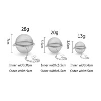 Infuseur à thé en acier inoxydable 304 de qualité alimentaire, boule à mailles fines pour thé en vrac avec chaîne et crochet pour la préparation du thé à la maison et en cuisine