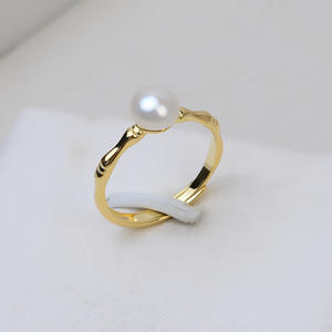 Bague ouverte en argent S925 faite à la main, nœud en bambou, pour femme, anneau de bouche, plateau vide pour 6-8 perles, composants de bijoux DIY semi-finis - Product Image 4