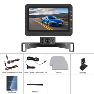 Caméra de recul sans fil à signal numérique Podofo 4,3'' + caméra de plaque d'immatriculation arrière pour voiture, étanche 12V - Product Image 6