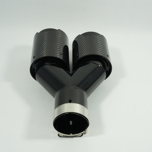Suitable for BMW Models, Universal M <strong>Exhaust</strong> <strong>Pipe</strong> with Four Tips Upgraded, Black Carbon Fiber Dual <strong>Exhaust</strong> Tip Tailpipe - Product Image 6
