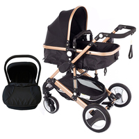 Ensemble de siège auto et de poussettes pour bébé Poussettes Poussette 3 en 1 Poussette pliable pour bébé 3 en 1 avec siège auto
