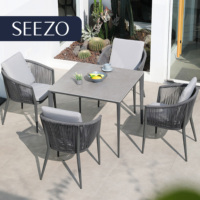 Fabricant professionnel en gros de meubles modernes en alliage d'aluminium, OEM ODM, tressage de cordes, imperméable, hôtel, villa, extérieur