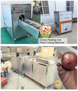 Máquina comercial automática para pelar cebollas y cortar raíces con motor y cortador superior y trasero PLC para pelar cebollas - Product Image 3