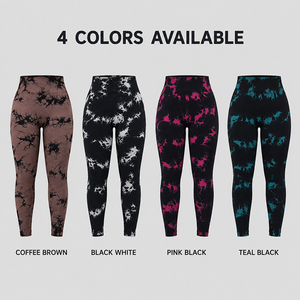 Leggings de yoga grande taille pour femmes, tie-dye, taille haute, effet ventre plat, extensibles dans les 4 sens, pour l'entraînement, la course et la gym - Product Image 5