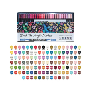 Marqueurs de croquis <span class=keywords><strong>Manga</strong></span> 120 couleurs avec stylo à double pinceau à base d'eau pour fournitures scolaires ensemble de <span class=keywords><strong>dessin</strong></span> à pointe fine - Product Image 1