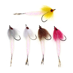 Vente en gros 3.15 pouces de long 3D yeux de poisson Mylar méné mouches <span class=keywords><strong>Flash</strong></span> Tube Streamer pêche à la mouche mouche bar truite saumon leurres de pêche - Product Image 1