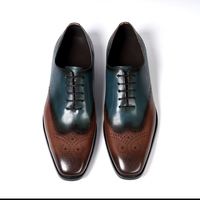 Chaussures Richelieu pour hommes en cuir faites à la main, multicolores, style italien, nouvelle collection automne, rehaussantes, luxueuses et tendance