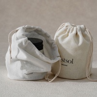 Sac en lin à cordon de serrage avec logo personnalisé, fond rond, pochette cylindrique 3D pour emballage cadeau et rangement