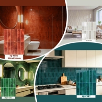Carreaux muraux autocollants en PU à revêtement goutte à goutte, effet fourré, pour cuisine et salle de bain, 290x230mm, vente en gros, OEM ODM, faible MOQ